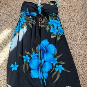 Floral Black and Blue Dress